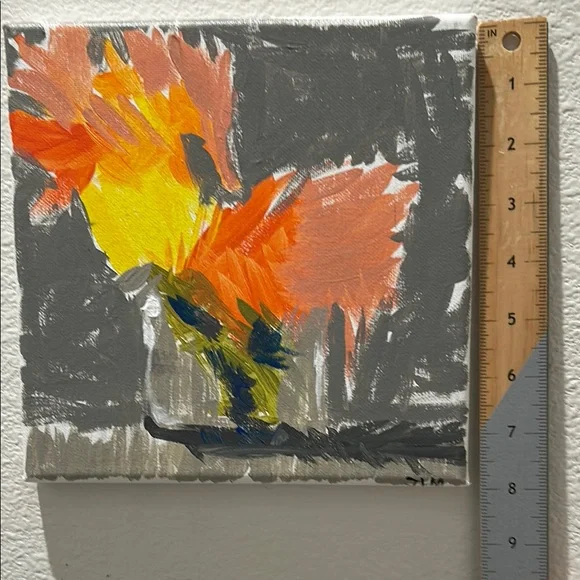 ONE OF A KIND Abstract Floral Canvas Art signed - Picture 3 of 8